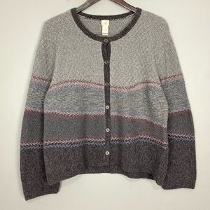 J. Jill Gray and Brown Women's Cardigan Sweater